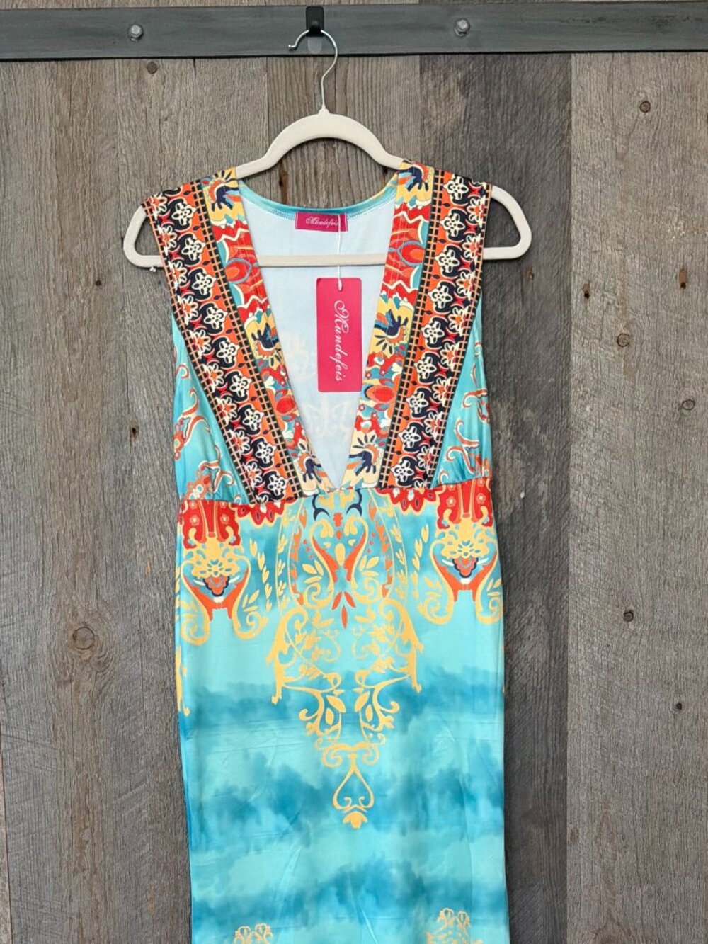 Mundefeis Low V-Neck Maxi Dress Size Small - Picture 4 of 8